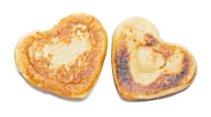 Two love pastries isolated