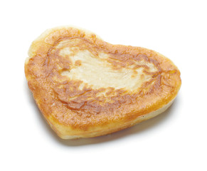 Heart shape flapjack isolated