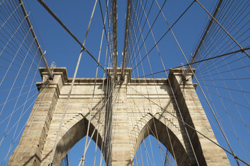 Fototapeta premium Filar Brooklyn Bridge. Poziomo.