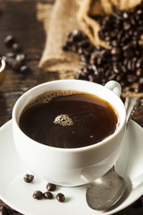 Hot Homemade Black Coffee Drink