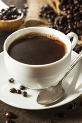 Hot Homemade Black Coffee Drink