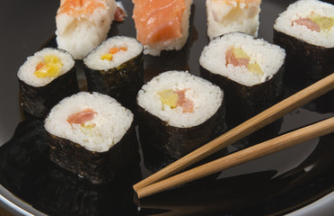 Pedazos de sushi