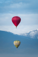 Fototapeta premium Red balloon in the blue sky