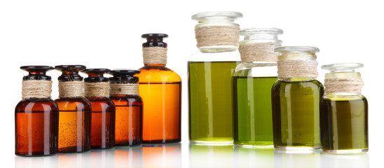 Medicine bottles isolated on white