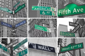 Crédence de cuisine en verre imprimé New York Avenues and streets signs od NYC