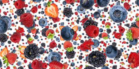 Mixed Berries background (on white)