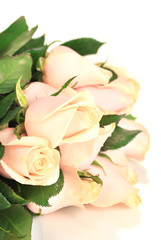 Fototapeta premium Beautiful bouquet of roses, isolated on white