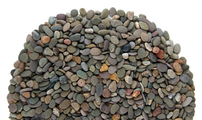 Small sea stones, isolated on white