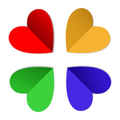 multi-colore hearts 2