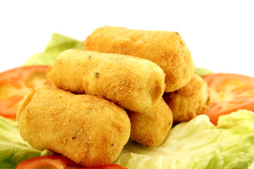 Croquettes and salad