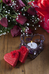 valentine's day with roses and hearts