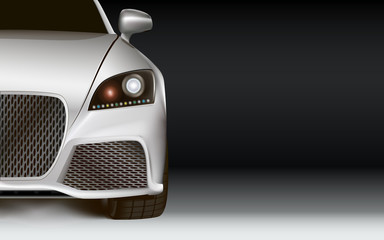 Modern Car. Dark background with copy space