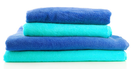 Colorful towels isolated on white