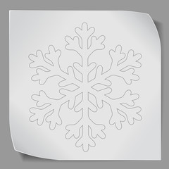 paper sticker with snowflacke