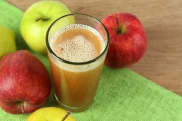 Healthy fresh juice of apples close up