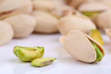 Pistachio nuts close up