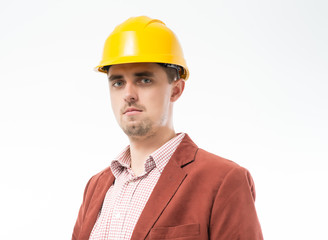 Worker in yellow helmet