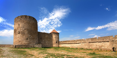 Fototapeta na wymiar Medieval fortress in Ukraine, city Belgorod-Dnestrovskiy.