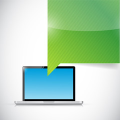 laptop and speech bubble illustration design