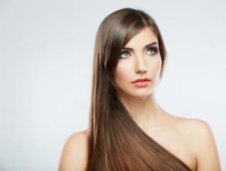 Fototapeta premium Close up face. Long hair