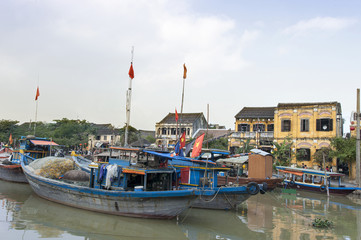 Vietnam, Hoi An, Boote auf dem Fluss