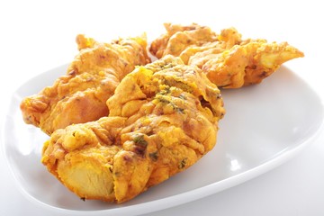 Indian chicken pakora on plate