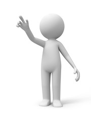 3d people standing and point sth