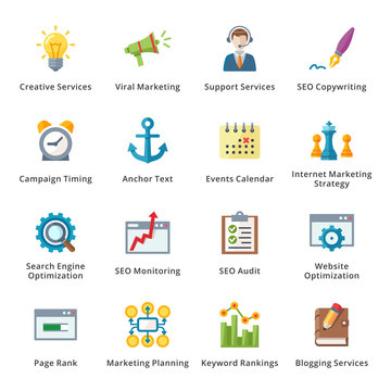 SEO & Internet Marketing Flat Icons - Set 5