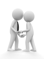 3d people, lovers standing bosom and are happy