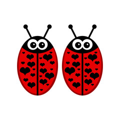 Couple of ladybirds sweet Valentine card