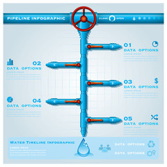 Water Pipe Business Infographic Timeline Design Template