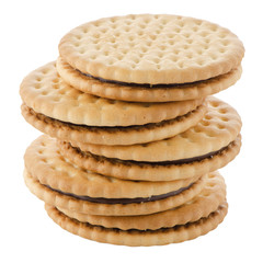 Sandwich biscuits with chocolate filling