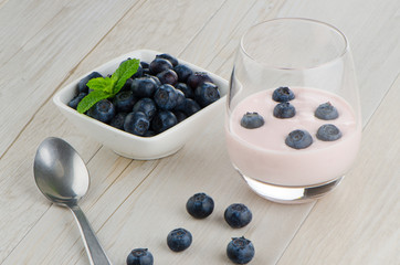 Yogurt with fresh blueberries