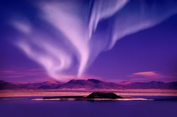 Keuken foto achterwand noorderlicht aurora borealis © surangaw