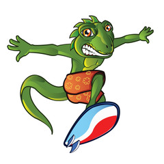 Surfing Lizard Mascot