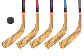 Hockey stick and puck