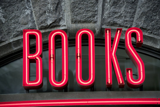 Red Neon books sign