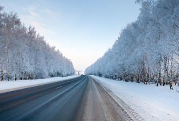 Fototapeta na wymiar road in winter