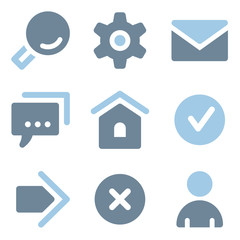 Basic web icons, blue solid series