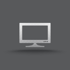 Vector of transparent monitor icon on isolated background
