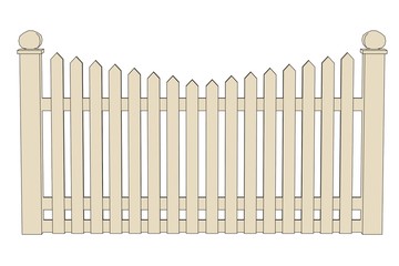 cartoon illustration of fence (railings)