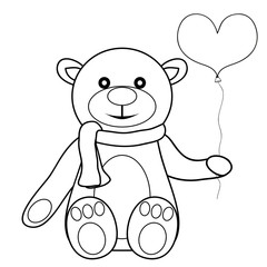 toy teddy bear with balloon