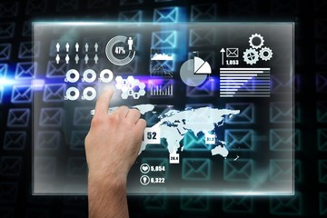 Composite image of hand pointing