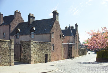 Old street in  Stirling, Scotland, UK .