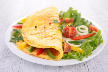 omelette and vegetables