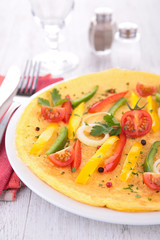 omelette and vegetables
