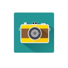 Retro Camera flat icon for web design and mobile app