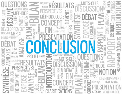 Diapositive "CONCLUSION" (pr&eacute;sentation fin r&eacute;sultats merci)
