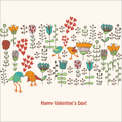Cute birds in love  card