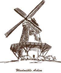 Obraz premium Windmühle Achim Mühle